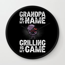 Grandpa Grilling BBQ Grill Smoker Master Wall Clock