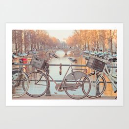 Canal Bicycles Art Print