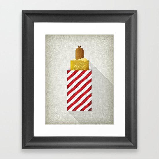 French Hotdog Framed Art Print