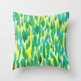Green and Gold Fields Throw Pillow