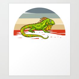 Green Iguana Lizard Cage Hunting Reptile Art Print