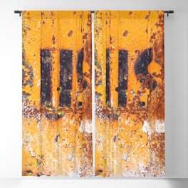 US - Abstract Orange Rusty Metal grunge texture Blackout Curtain