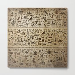 Ancient Egyptian hieroglyphs - Vintage and gold Metal Print | Egyptiandecor, Egyptianlanguage, Egyptiangod, Egypt, Ancient, Graphicdesign, Egyptianhieroglyphs, Hieroglyphics, Egyptian, Egyptianpattern 