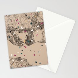 England, Portsmouth - Terrazzo Map Illustrated Stationery Card