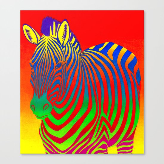 Psychedelic Zebra Canvas Print