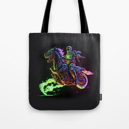 Dark Neon Rider Tote Bag