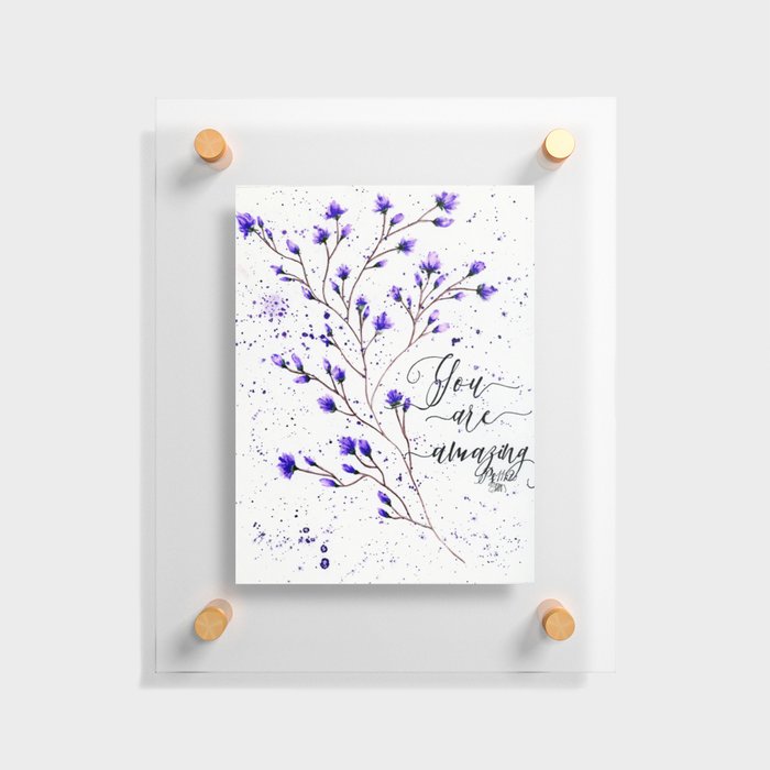 purple flowers Floating Acrylic Print