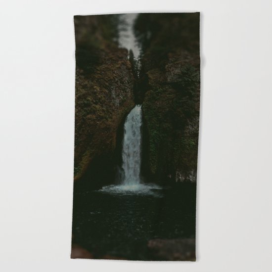 Wahclella Falls x Oregon Waterfall Beach Towel