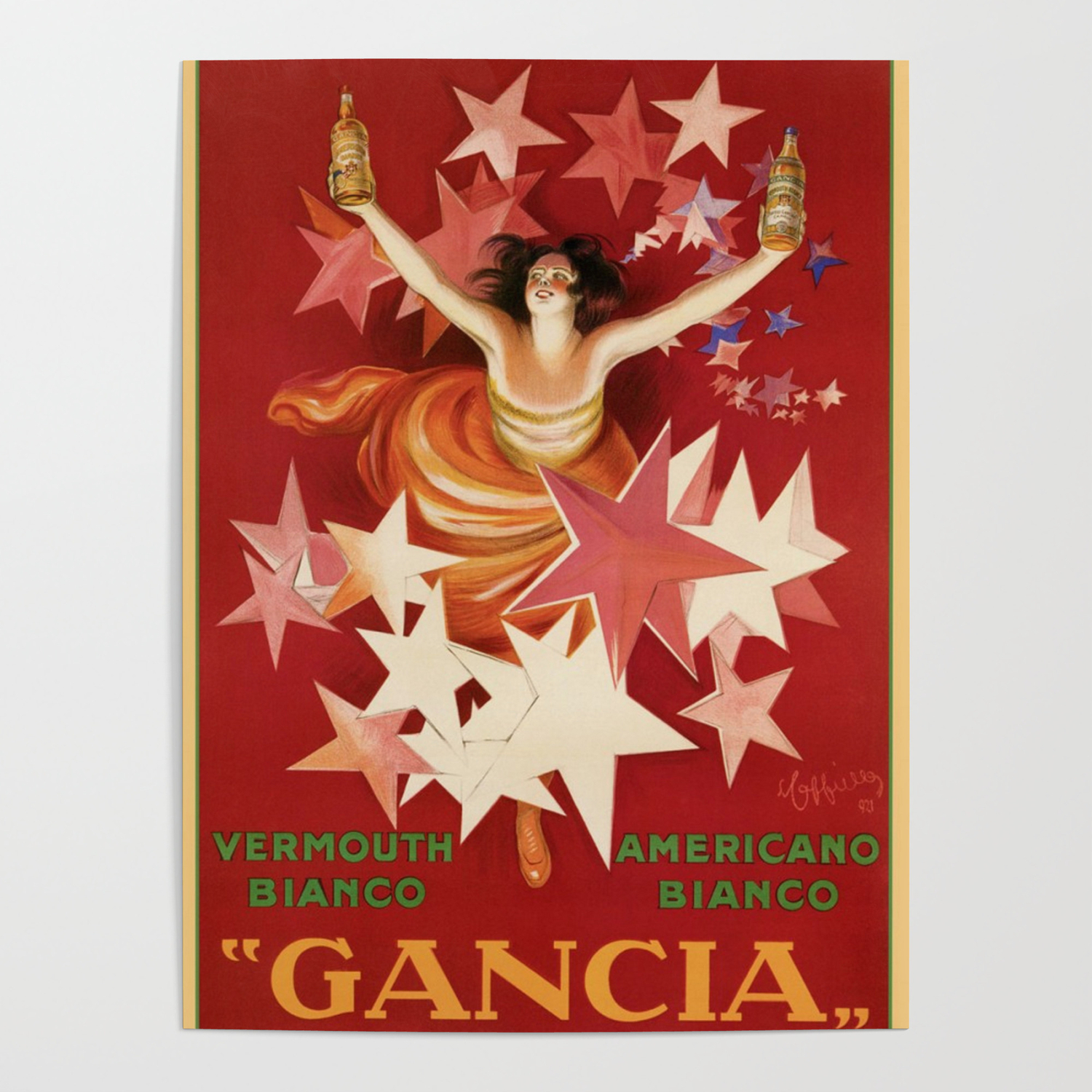 Samler blade median krysantemum Vintage 1921 Italian Gancia Vermouth Advertisement by Leonetto Cappiello  Poster by Jeanpaul Ferro | Society6