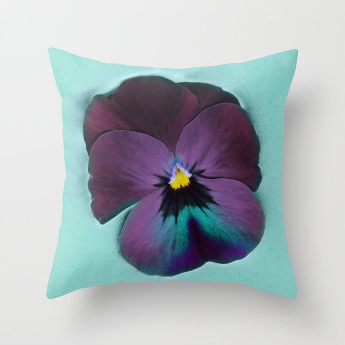 Purple viola tricolor Throw Pillow