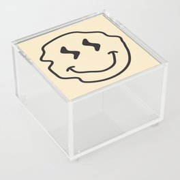 Wonky Smiley Face - Black and Cream Acrylic Box