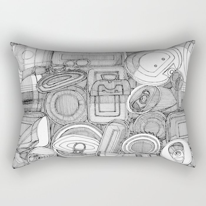 tin cans bw Rectangular Pillow