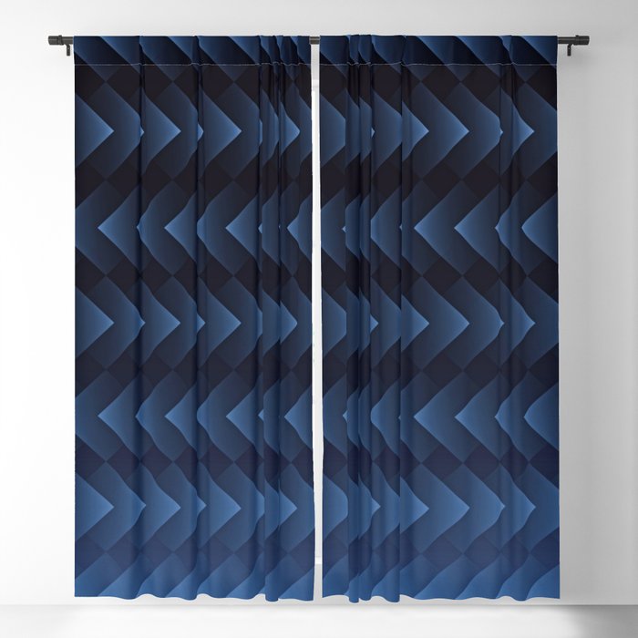 Galaxy Blue Triangles Blackout Curtain