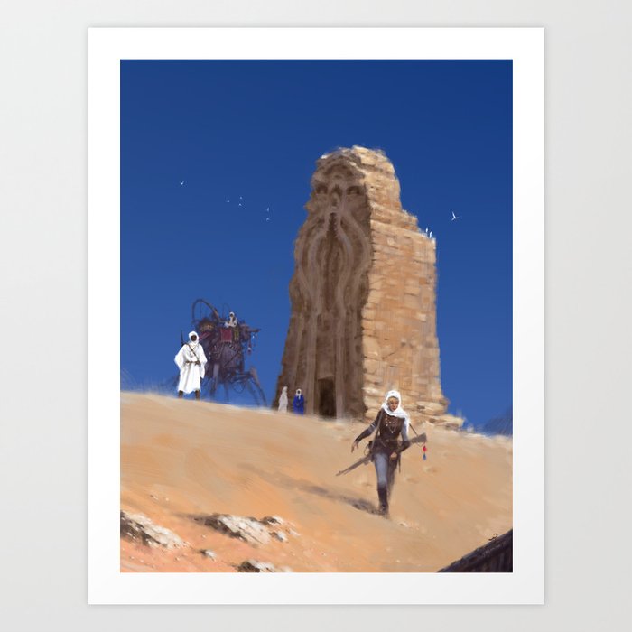 Strange temple in the desert  Art Print
