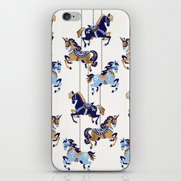 Carousel Horses – Copper & Blue iPhone Skin