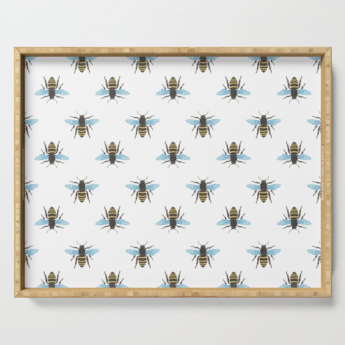 Watercolour Bee Pattern Serving Tray