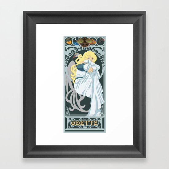 Odette Nouveau - Swan Princess Framed Art Print