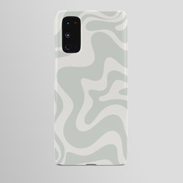 Liquid Swirl Modern Abstract Pattern in Pale Stone and Light Silver Sage Gray Android Case