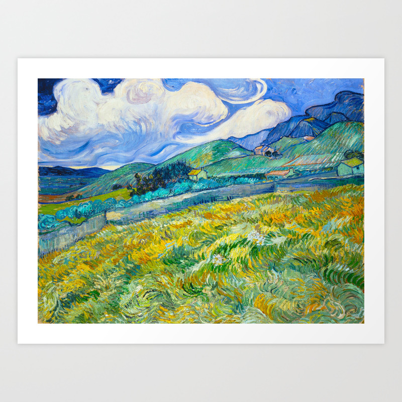 Mountain Landscape Behind The Saint Paul Hospital Painting By Vincent Van Gogh 1889 Art Print By Enshape Society6