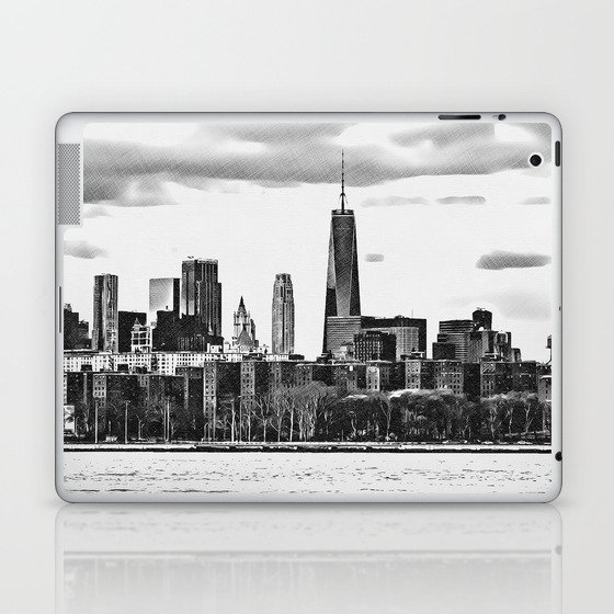 New York City black and white sketch Laptop & iPad Skin