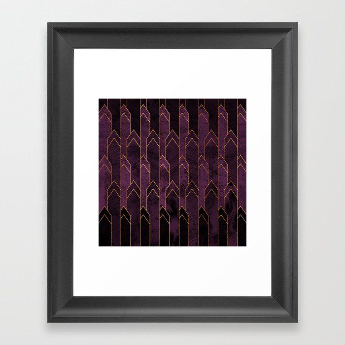 Pretty Purple Plum Geo Crystals Framed Art Print