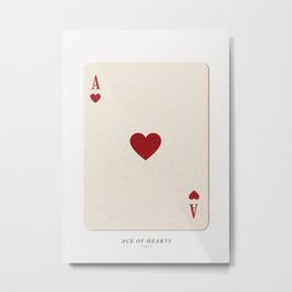 Ace of Hearts Playing Card Art Print Trendy Metal Print | Graphicdesign, Digital, Trendy, Pinterest, Typography, Tiktok, Red 