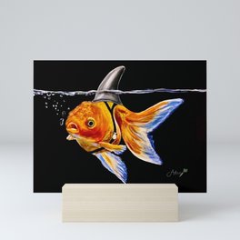 Gold Fish Shark Mini Art Print