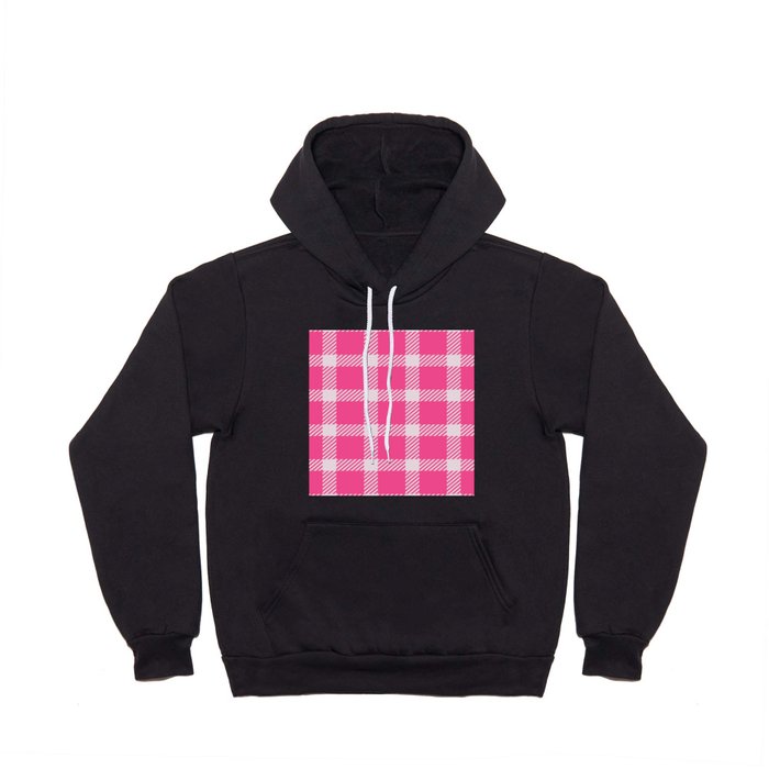 Pink & White Color Check Design Hoody