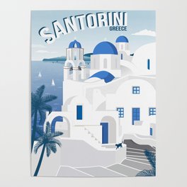 Vintage Santorini poster Poster
