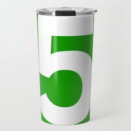 Number 5 (White & Green) Travel Mug