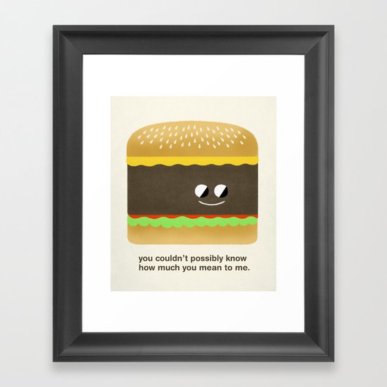 Cheesy Burger Framed Art Print