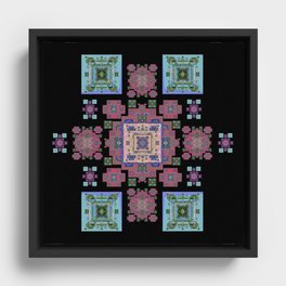 Magic Carpet Future Circuit Board Boho Mandala Framed Canvas