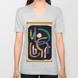 Abstract Line 45 V Neck T Shirt