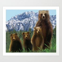 bear fam  Art Print