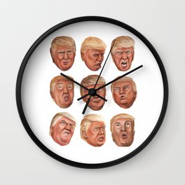Faces Of Donald Trump Wall Clock