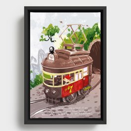 Travel By Trolly Framed Canvas