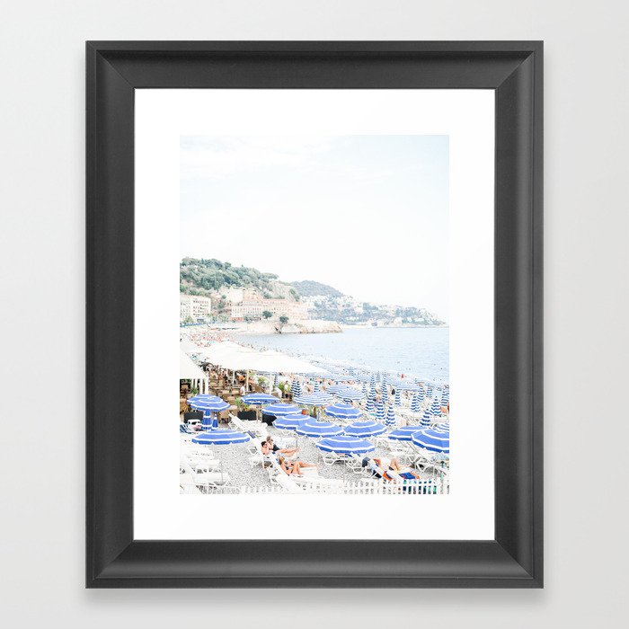 Nice, France | French Riviera Beach View | Travel Photography Print Framed Art Print
