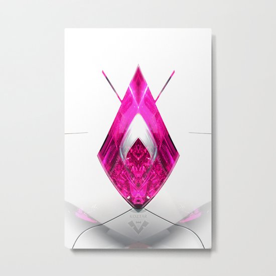 PINK ROSE ace of diamonds Metal Print