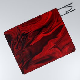 Blood Red Marble Picnic Blanket