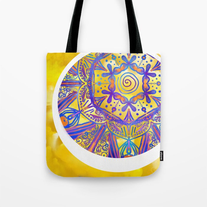 Brushed Medallion on Yellow Tote Bag
