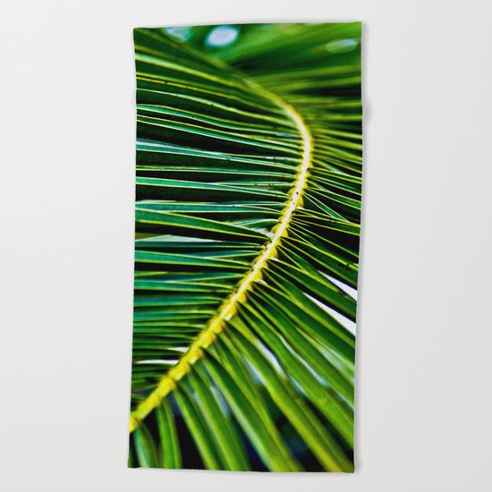 Magic Green Palm Leaves Beach Towel