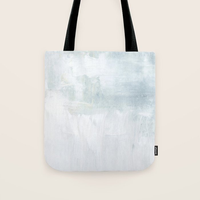 Winter Snowfall Abstract Landscape Painting Tote Bag