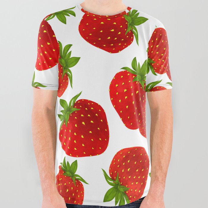 Strawberry Pattern  All Over Graphic Tee