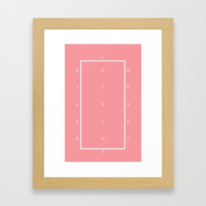 Equestrian Alphabet - Pink & White Framed Art Print