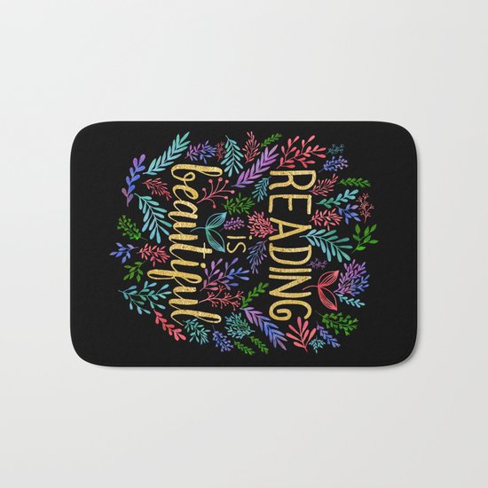 Reading is Beautiful - Gold Foil Bath Mat