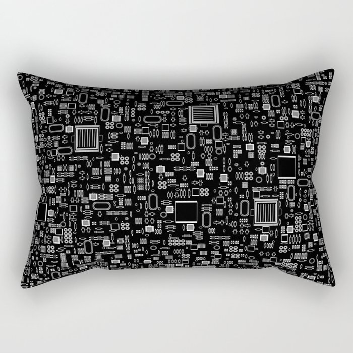 All Tech Line INVERTED / Highly detailed computer circuit board pattern Rectangular Pillow
