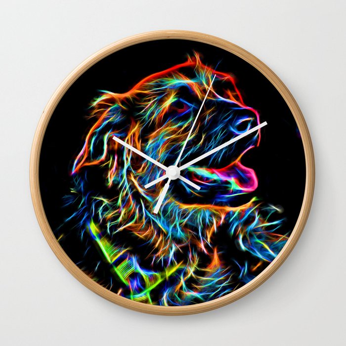 Neon Dog Wall Clock