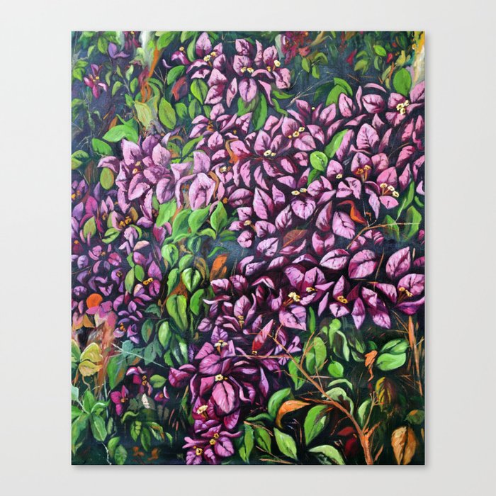 Fine Art Print Oil Painting Flowers Painting Purple Floral Wall Decor Flowers Art Bougainvillea Canvas Print By Artbyafox Society6