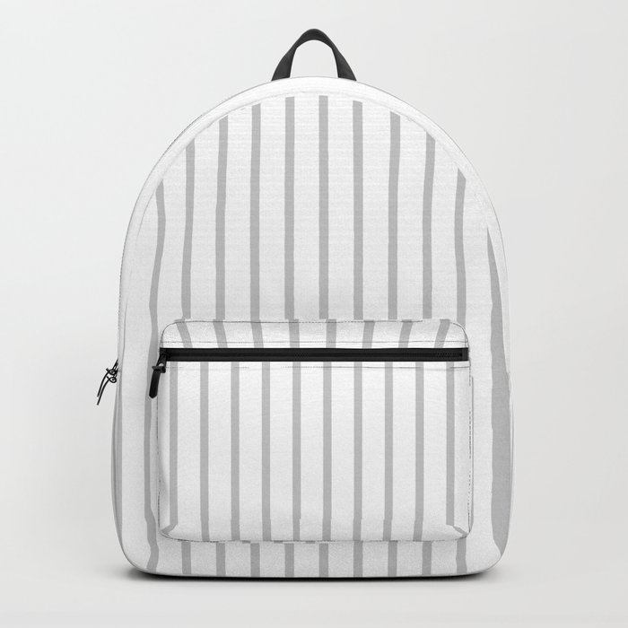 Silver Dandelion Pinstripe on White Backpack