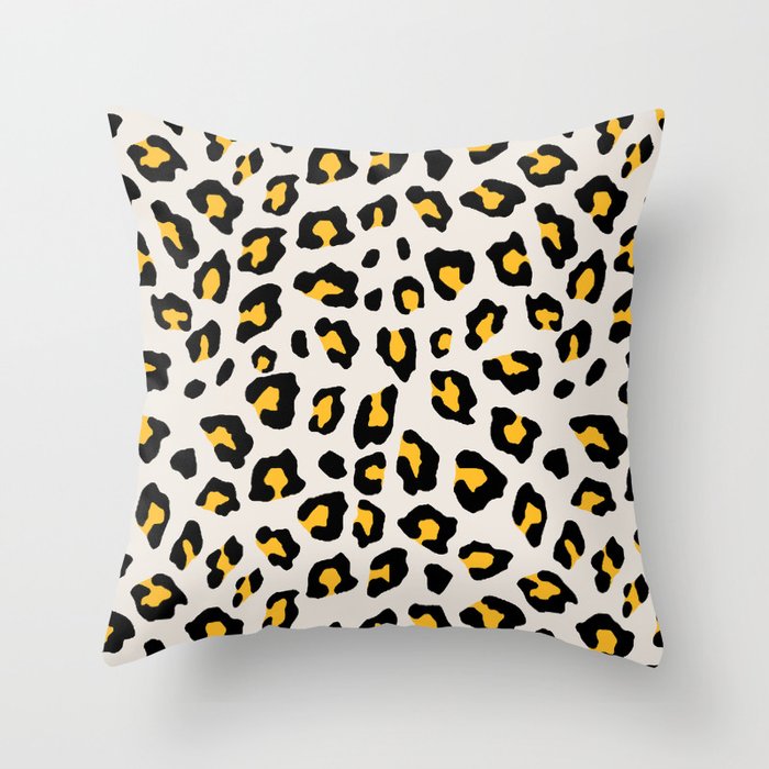 Leopard Print Mustard Yellow Throw Pillow By Silverpegasus Society6 Leopard Print Mustard Yellow Throw Pillow
